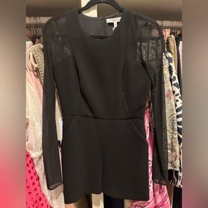 BCBGeneration Black Sheer Long Sleeve romper